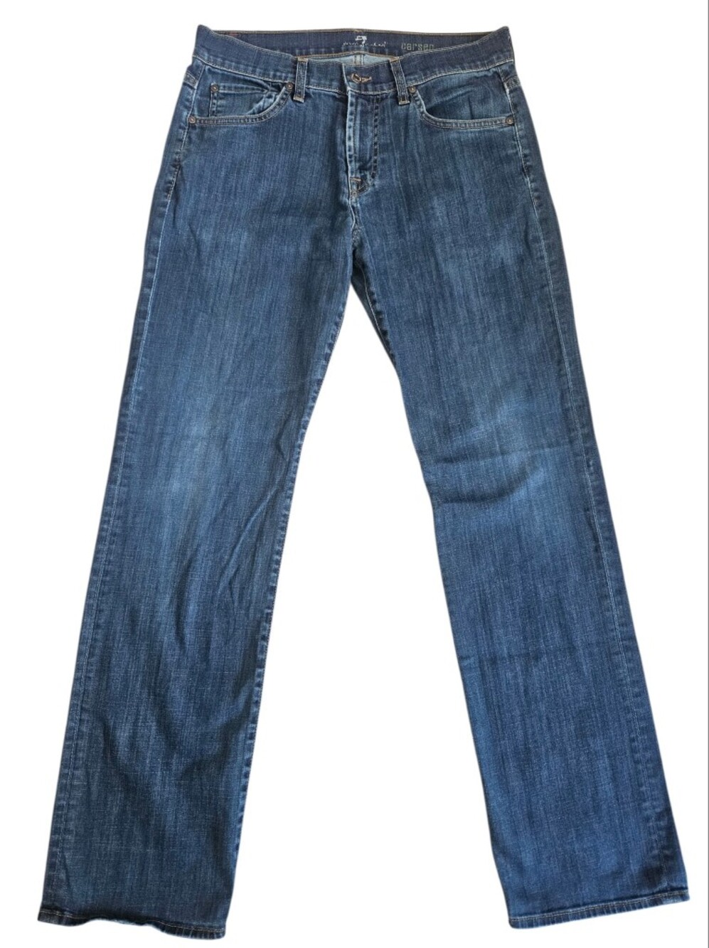 7 For All Mankind Carsen Straight Leg Stretch Jeans Indigo Men's 31 (32x32)